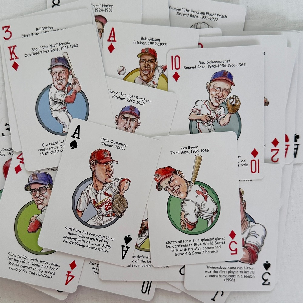 Hero Decks St Louis Baseball Heroes Playing Cards Cardinals Legends Caricature - Picture 6 of 11
